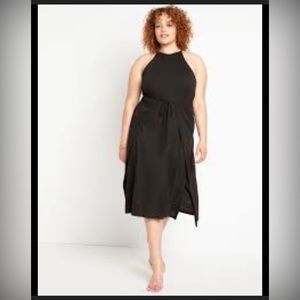 ELOQUII Wrap Skirt Knit Midi Dress